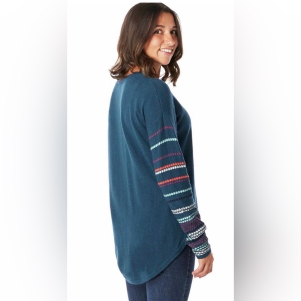 SmartWool Women’s Shadow Pine Crewneck Sweater,Color-Peacock Blue,Size-Small